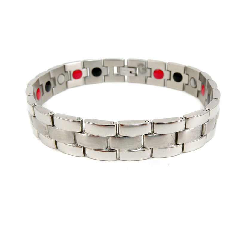Stainless Steel bracelet with magnets,ion, FIR.